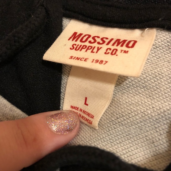 Mossimo Color Block Cropped Hooded Long Sleeve L - Picture 2 of 2